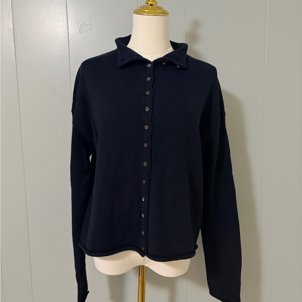 Alex Mill Taylor Cardigan Navy Cotton Cashmere Small NWT Preppy Classic Capsule - Picture 4 of 16